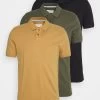 Pier One 3 Pack - Poloshirt - Camel/Khaki/Black -Pier One 16db92ea73b9462093a7b59928d23834