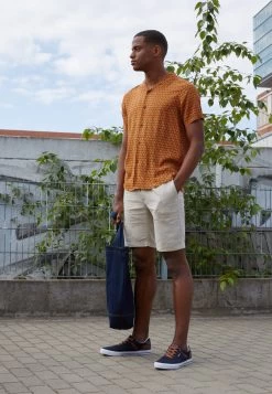 Pier One Linen Blend Drawcord Shorts- Shorts - Beige