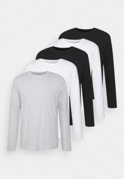 Pier One 5 Pack - Longsleeve - Light Grey/White/Black -Pier One 89a801e7bd5f4f2d8a995f5d7c394e4a