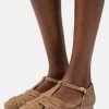 Pier One Leather- Ballerina'S Met Enkelbandjes - Beige -Pier One 89cc0456713047b0a98c761fb3fcc6b6