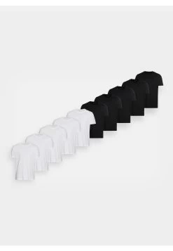 Pier One 10 Pack - T-Shirt Basic - White/Black -Pier One a47858ffbc3a4fd8908751110de7e4fb