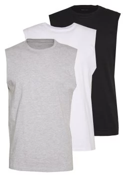Pier One 3 Pack - T-Shirt Basic - Grey/White/Black -Pier One b7095e703ec24c8694069d82098fed74